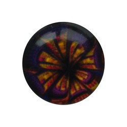 Cabochon Glas mit Schild auf der Rückseite 12mm Runde lila Blume