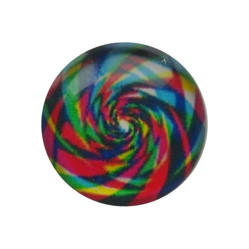 Cabochon Glas mit Platte auf der Rückseite um 12mm Regenbogen