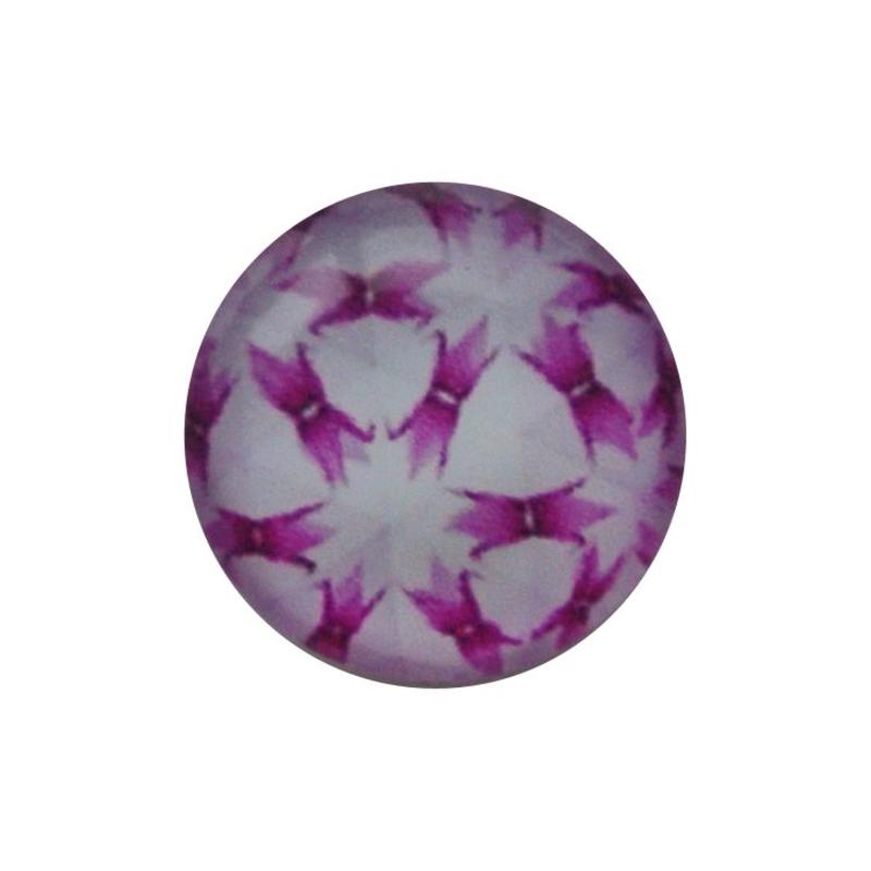 Cabochon Glas met plaatje aan de achterkant Rond 12mm retro lilac