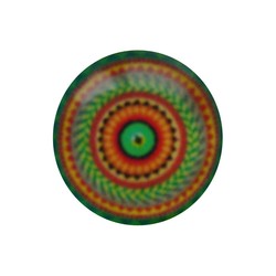 Cabochon Glass with plate on the back round 12mm orange green