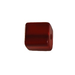 Polariskraal Vierkant. Shiny 8x8mm. Rood.