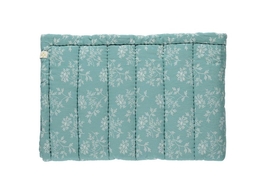 Hand Quilted Blanket In A Bag Hanako Floral Light Teal