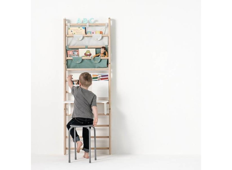 Canvas shelf for wall-bars