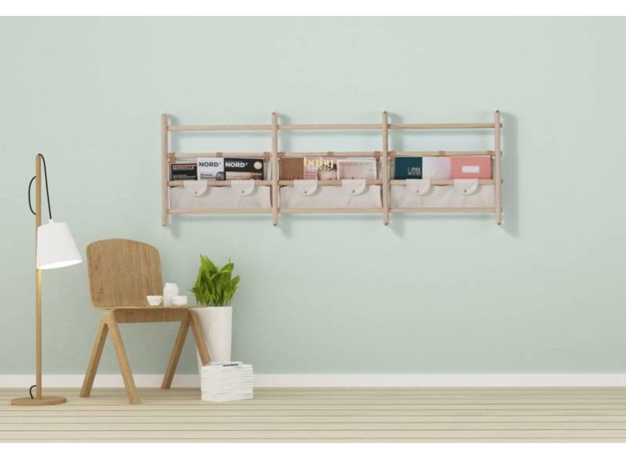 Canvas shelf for wall-bars