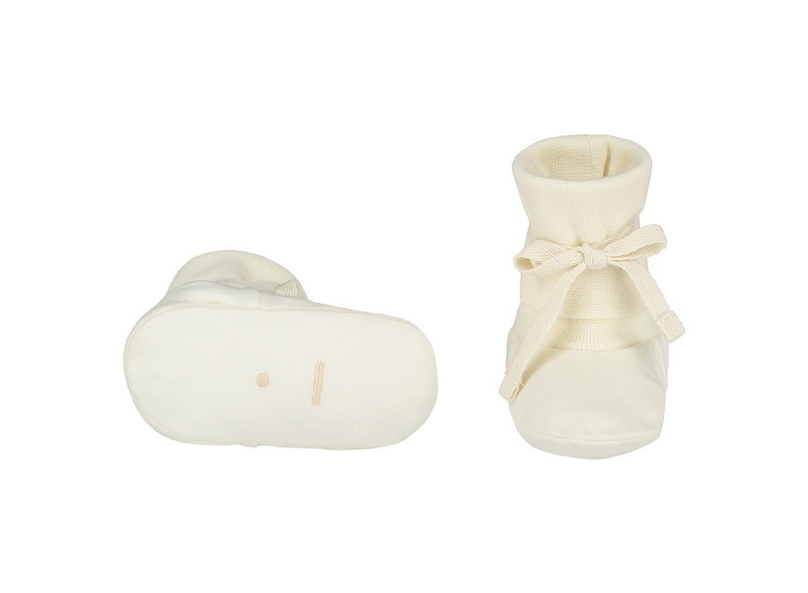 Baby Ribbed Booties Cream