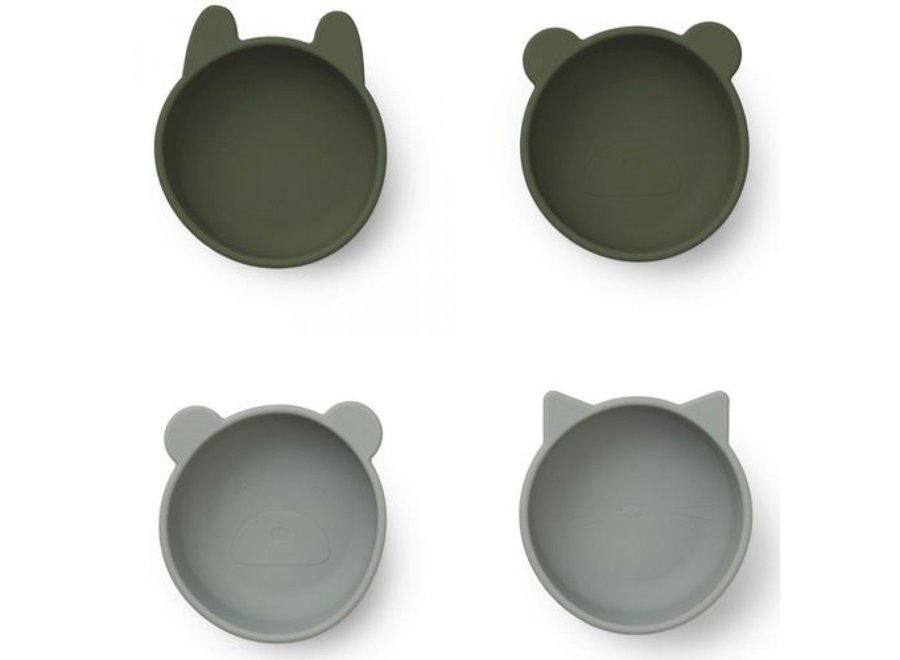 Iggy silicone bowl 4 pack Hunter green mix