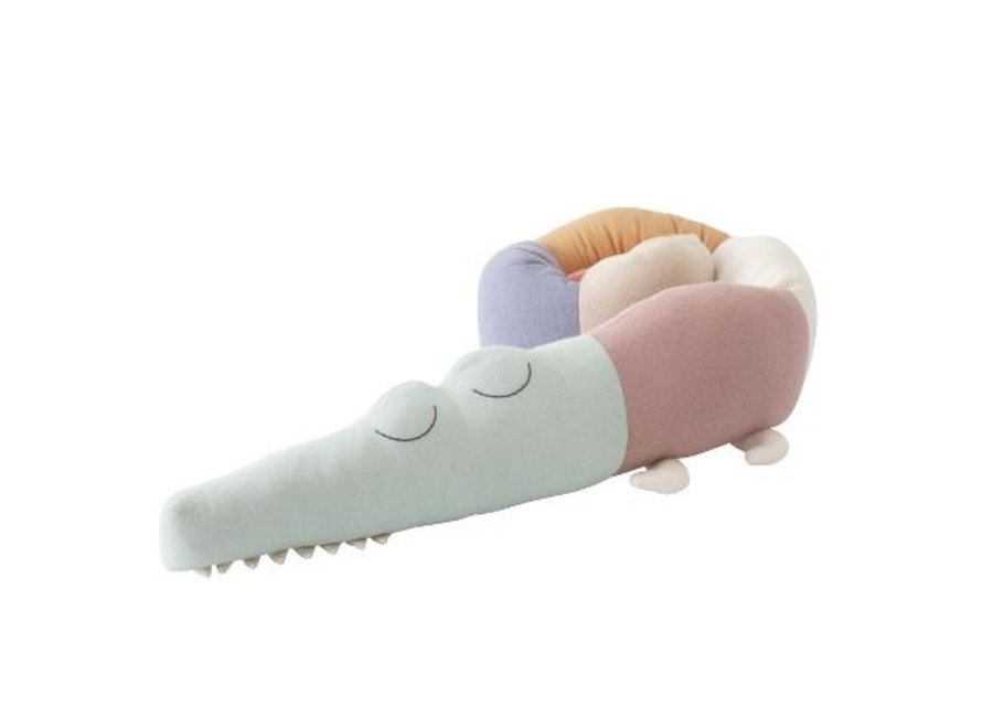 Knitted cushion, Sleepy Croc, Daydream