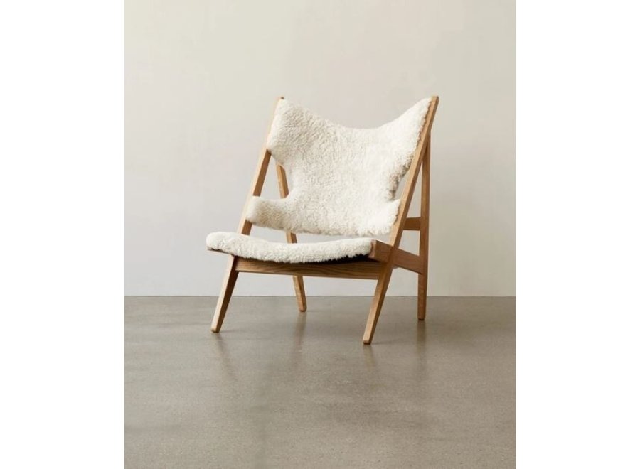 Knitting Lounge Chair, Sheepskin Natural / Oak