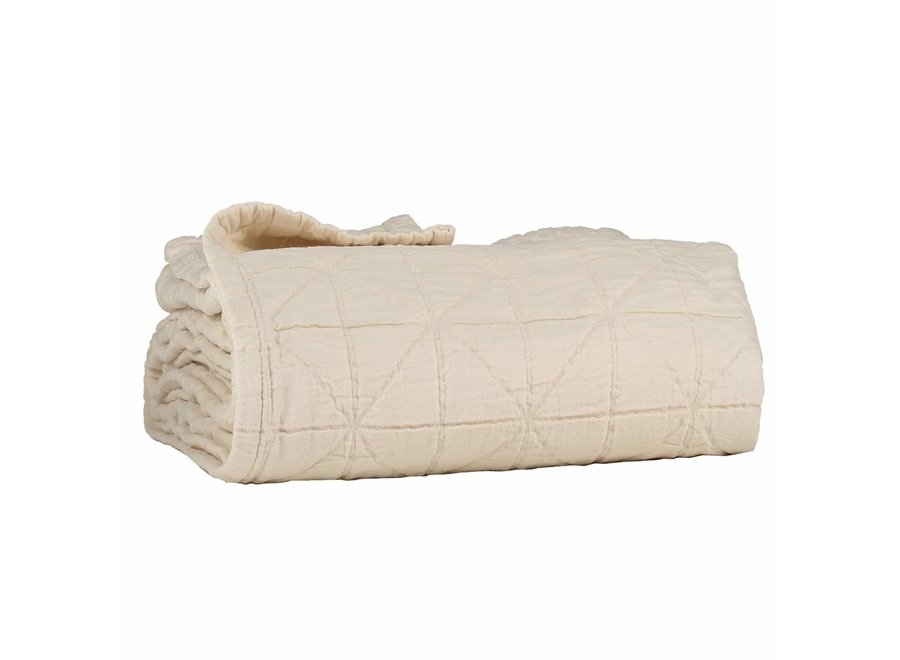 Organic Diamond blanket Natural Cot Bed W75cm x L120cm