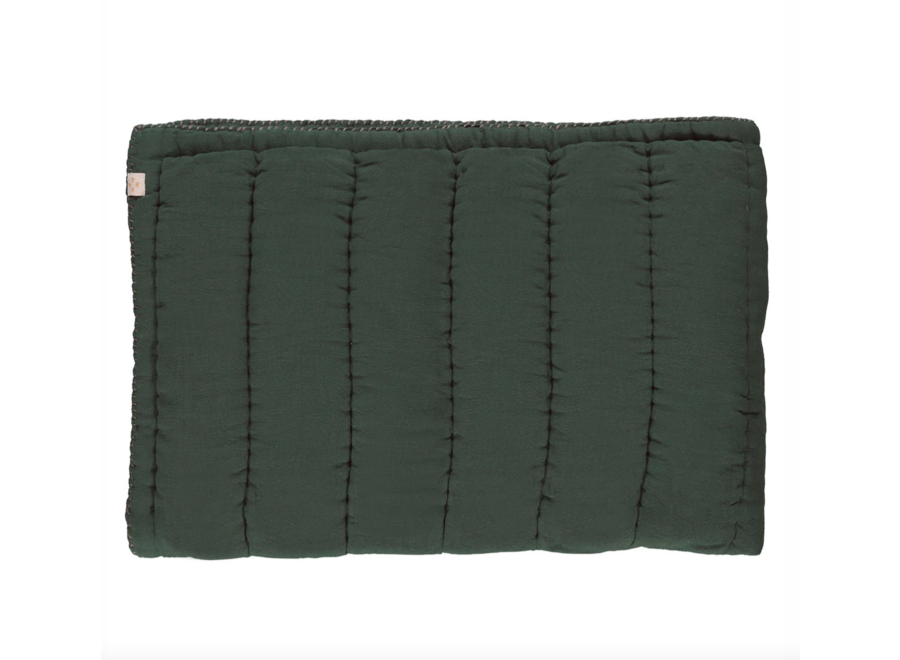 Hand Quilted Blanket Dark Green W140cm x L200cm