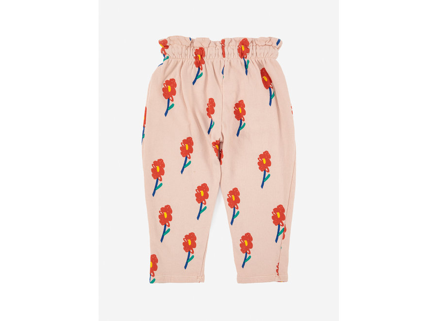 Flowers All Over Jogging Pants Peach