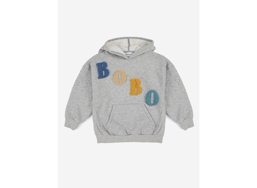 Bobo Diagonal Hooded Sweatshirt Light Heather Grey
