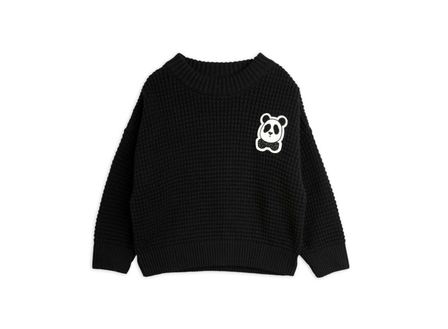 Panda knitted sweater black
