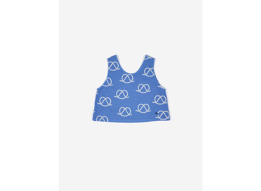 Sail Rope all over woven tank top Blue