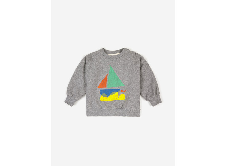 Multicolor Sail Boat sweatshirt Light Grey