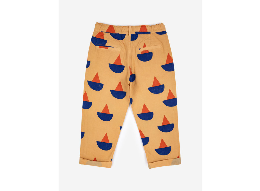 Sail Boat all over chino pants Curry
