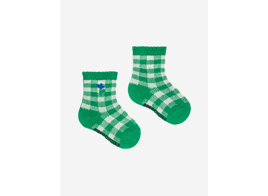 Green Vichy long socks Green