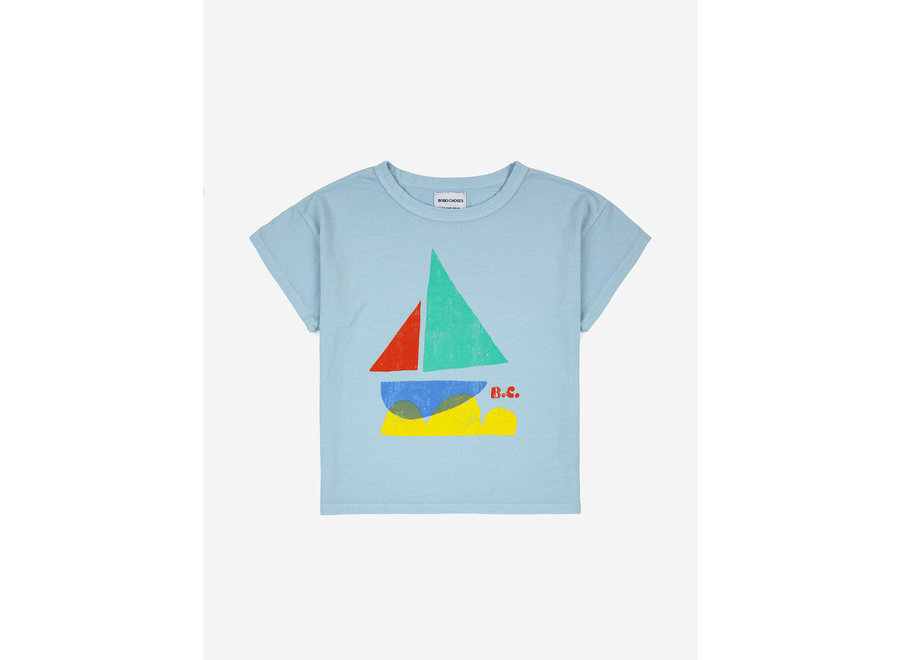 Multicolor Sail Boat T-shirt Light Blue