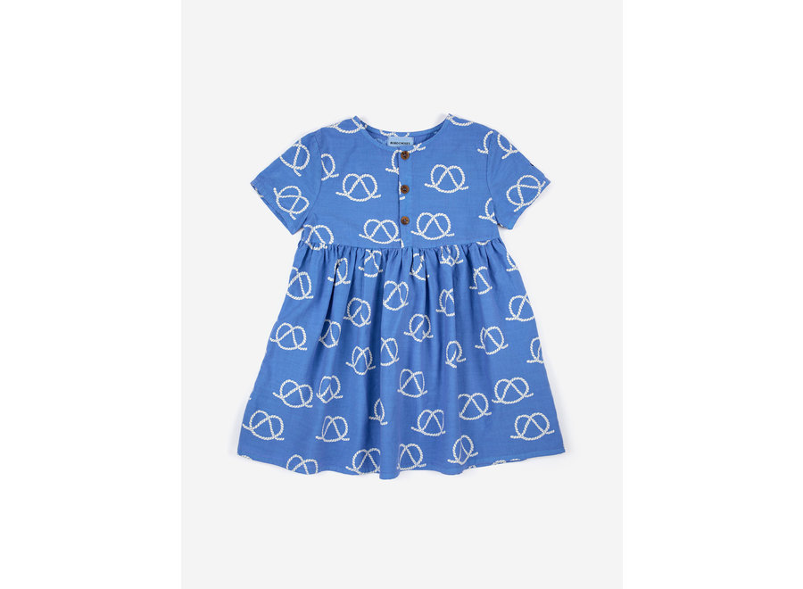 Sail Rope all over woven dress Blue