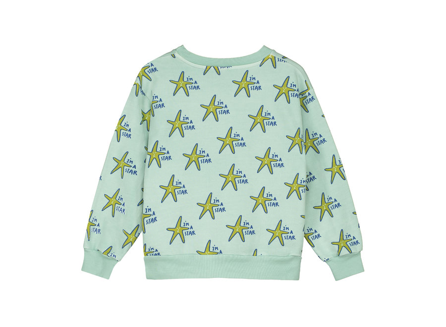Sweatshirt all over star - Dusty Aqua