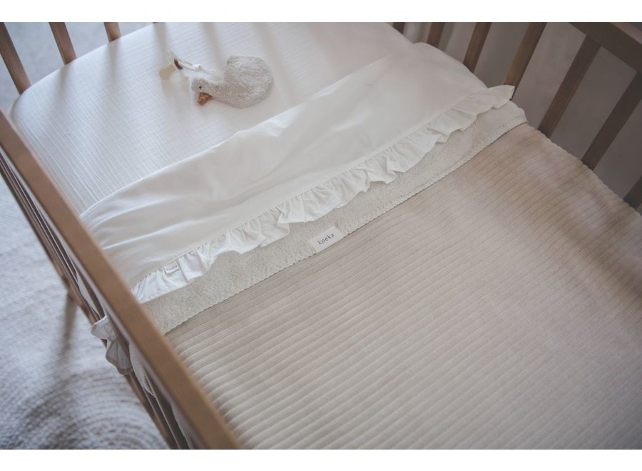 Cot sheet Ruffle - warm white
