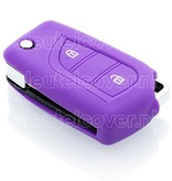 Autosleutel Hoesje geschikt voor Citroën - SleutelCover - Silicone Autosleutel Cover - Sleutelhoesje Paars