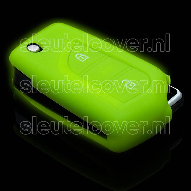 Autosleutel Hoesje geschikt voor Citroën - SleutelCover - Silicone Autosleutel Cover - Sleutelhoesje Glow in the dark / Lichtgevend