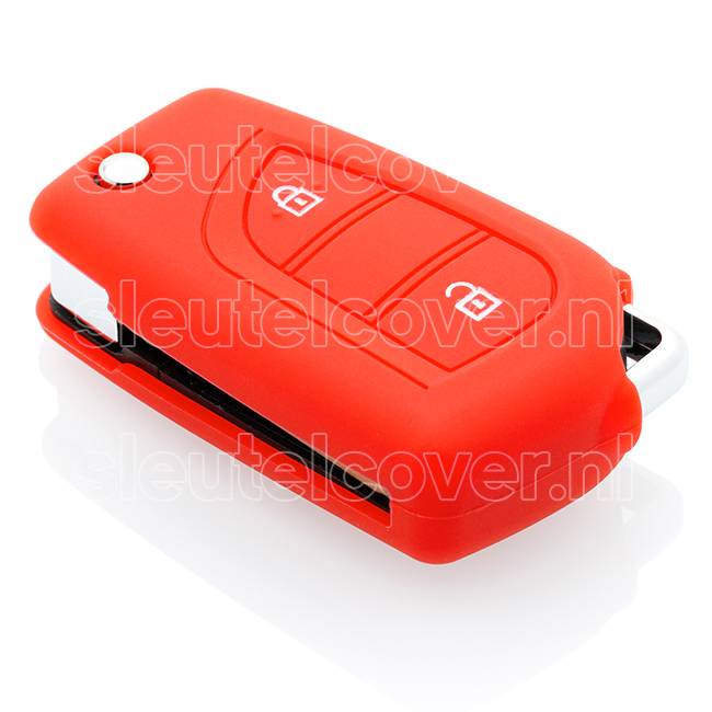 Autosleutel Hoesje geschikt voor Citroën - SleutelCover - Silicone Autosleutel Cover - Sleutelhoesje Rood