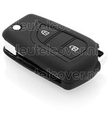 Autosleutel Hoesje geschikt voor Peugeot - SleutelCover - Silicone Autosleutel Cover - Sleutelhoesje Zwart