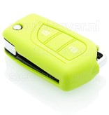 Autosleutel Hoesje geschikt voor Peugeot - SleutelCover - Silicone Autosleutel Cover - Sleutelhoesje Lime groen