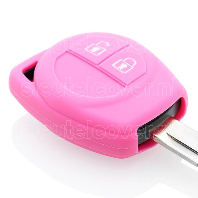 Autosleutel Hoesje geschikt voor Nissan - SleutelCover - Silicone Autosleutel Cover - Sleutelhoesje Roze