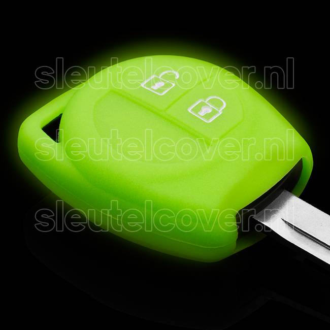 Autosleutel Hoesje geschikt voor Nissan - SleutelCover - Silicone Autosleutel Cover - Sleutelhoesje Glow in the dark / Lichtgevend
