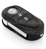 Autosleutel Hoesje geschikt voor Alfa Romeo - SleutelCover - Silicone Autosleutel Cover - Sleutelhoesje Zwart