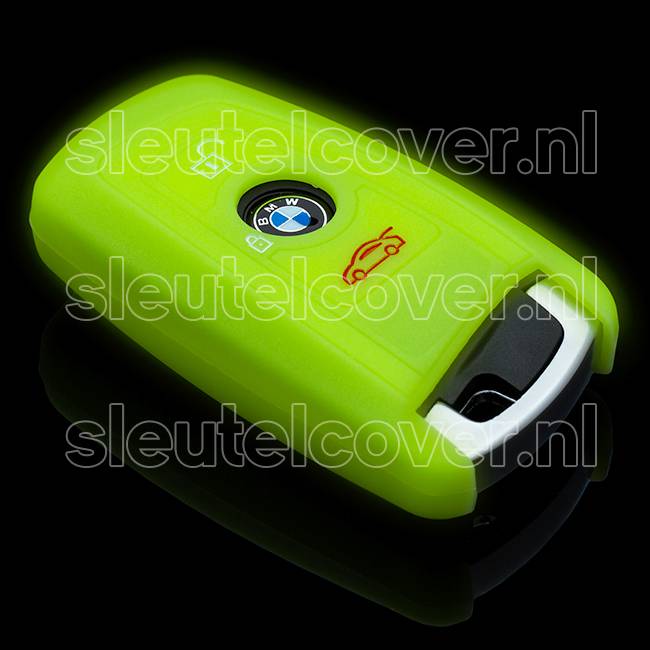 Autosleutel Hoesje geschikt voor BMW - SleutelCover - Silicone Autosleutel Cover - Sleutelhoesje Glow in the dark / Lichtgevend