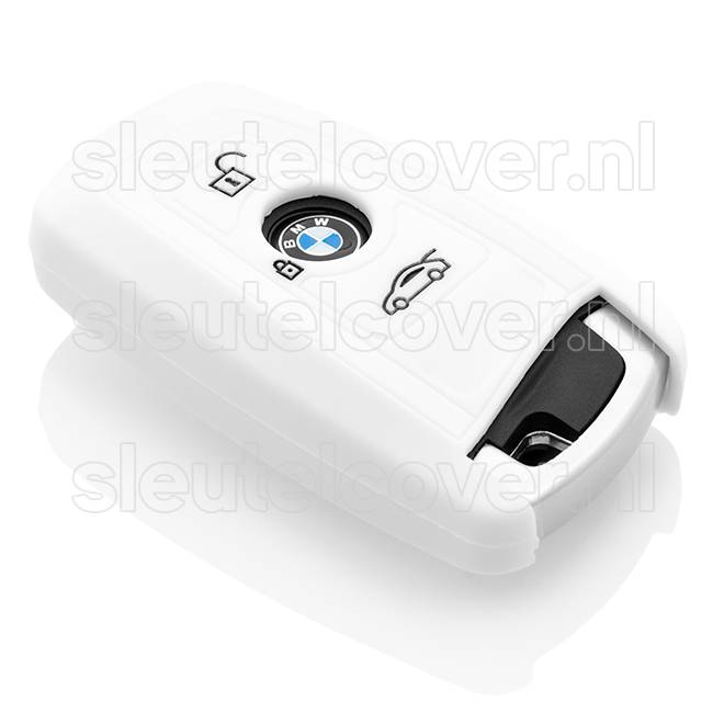 Autosleutel Hoesje geschikt voor BMW - SleutelCover - Silicone Autosleutel Cover - Sleutelhoesje Wit