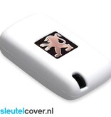 Autosleutel Hoesje geschikt voor Lancia - SleutelCover - Silicone Autosleutel Cover - Sleutelhoesje Wit