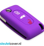 Autosleutel Hoesje geschikt voor Lancia - SleutelCover - Silicone Autosleutel Cover - Sleutelhoesje Paars