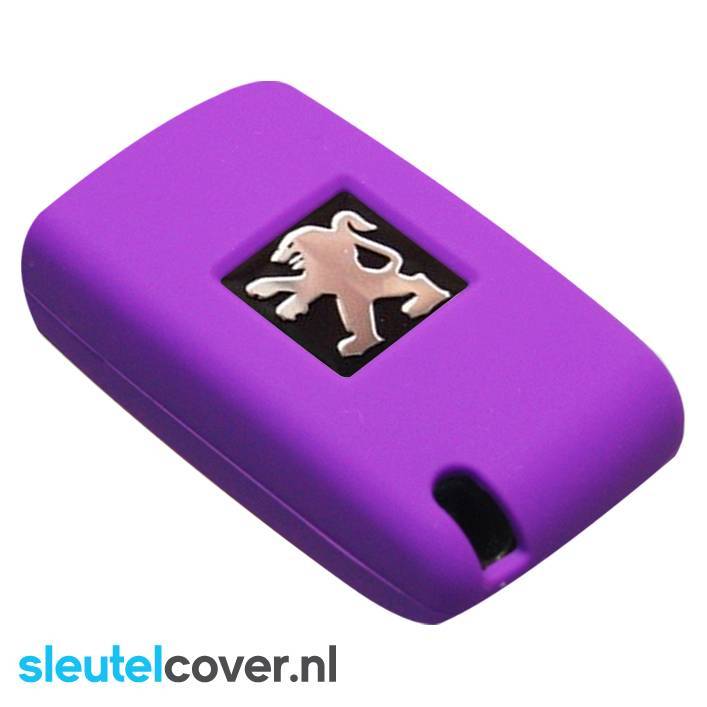 Autosleutel Hoesje geschikt voor Lancia - SleutelCover - Silicone Autosleutel Cover - Sleutelhoesje Paars