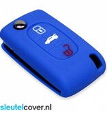 Autosleutel Hoesje geschikt voor Lancia - SleutelCover - Silicone Autosleutel Cover - Sleutelhoesje Blauw