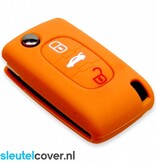 Autosleutel Hoesje geschikt voor Lancia - SleutelCover - Silicone Autosleutel Cover - Sleutelhoesje Oranje