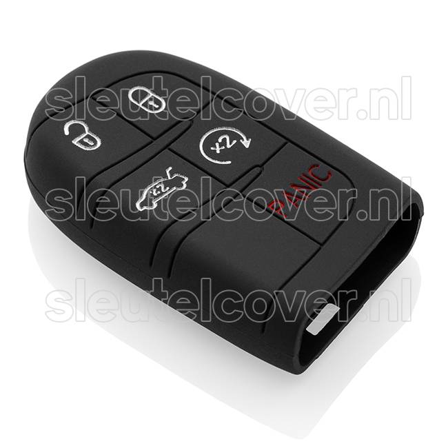 Autosleutel Hoesje geschikt voor Jeep - SleutelCover - Silicone Autosleutel Cover - Sleutelhoesje Zwart