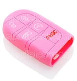 Autosleutel Hoesje geschikt voor Jeep - SleutelCover - Silicone Autosleutel Cover - Sleutelhoesje Roze