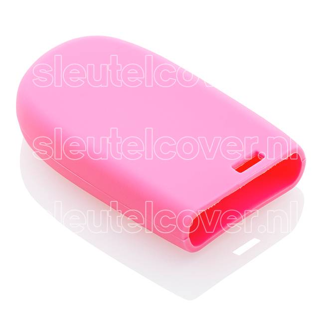 Autosleutel Hoesje geschikt voor Jeep - SleutelCover - Silicone Autosleutel Cover - Sleutelhoesje Roze