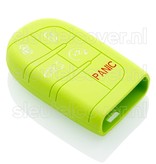 Autosleutel Hoesje geschikt voor Jeep - SleutelCover - Silicone Autosleutel Cover - Sleutelhoesje Lime groen