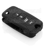 Autosleutel Hoesje geschikt voor Jeep - SleutelCover - Silicone Autosleutel Cover - Sleutelhoesje Zwart