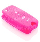 Autosleutel Hoesje geschikt voor Jeep - SleutelCover - Silicone Autosleutel Cover - Sleutelhoesje Roze