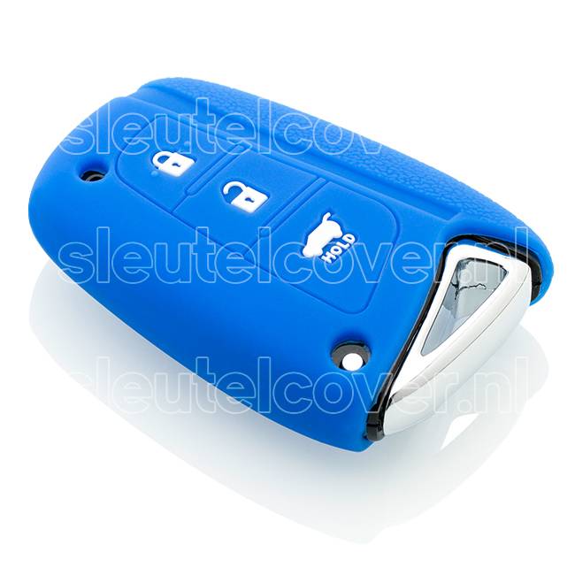 Autosleutel Hoesje geschikt voor Hyundai - SleutelCover - Silicone Autosleutel Cover - Sleutelhoesje Blauw