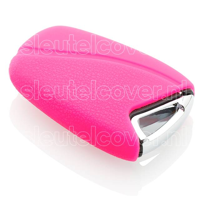 Autosleutel Hoesje geschikt voor Hyundai - SleutelCover - Silicone Autosleutel Cover - Sleutelhoesje Fel / Fluor / Neon Roze