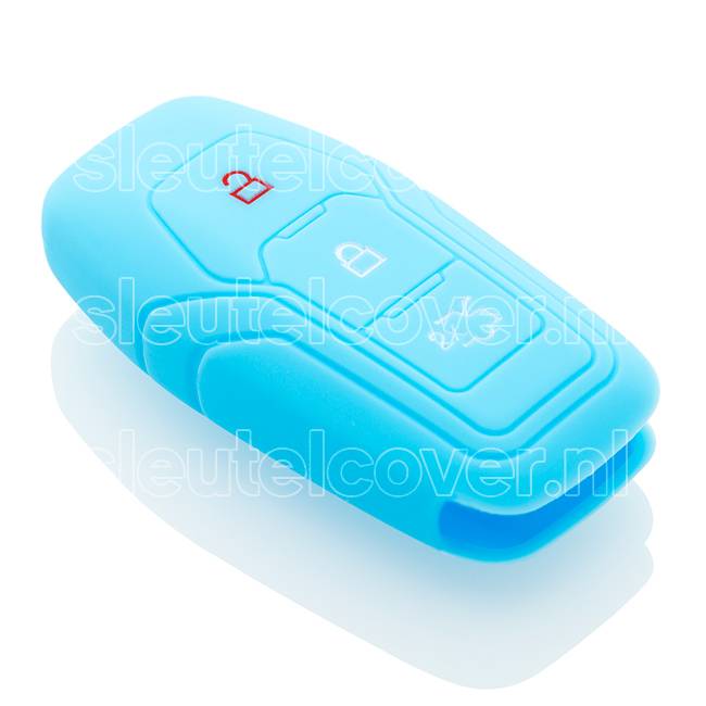 Autosleutel Hoesje geschikt voor Ford - SleutelCover - Silicone Autosleutel Cover - Sleutelhoesje Lichtblauw