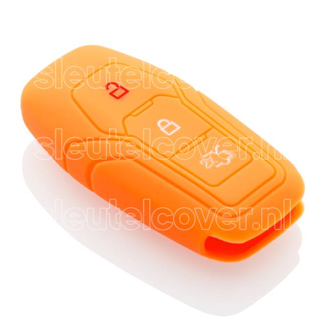 Autosleutel Hoesje geschikt voor Ford - SleutelCover - Silicone Autosleutel Cover - Sleutelhoesje Oranje